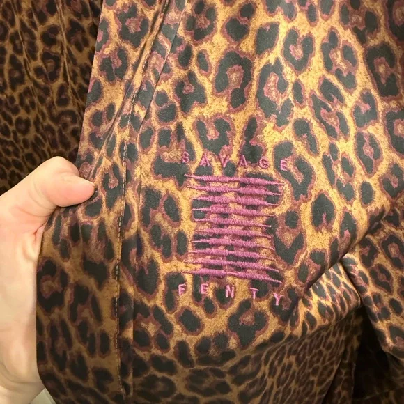 Savage x Fenty Leopard Print Long Robe - Picture 2 of 4